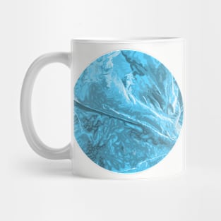 Creased mandala in blue fabric pattern with folds Mug